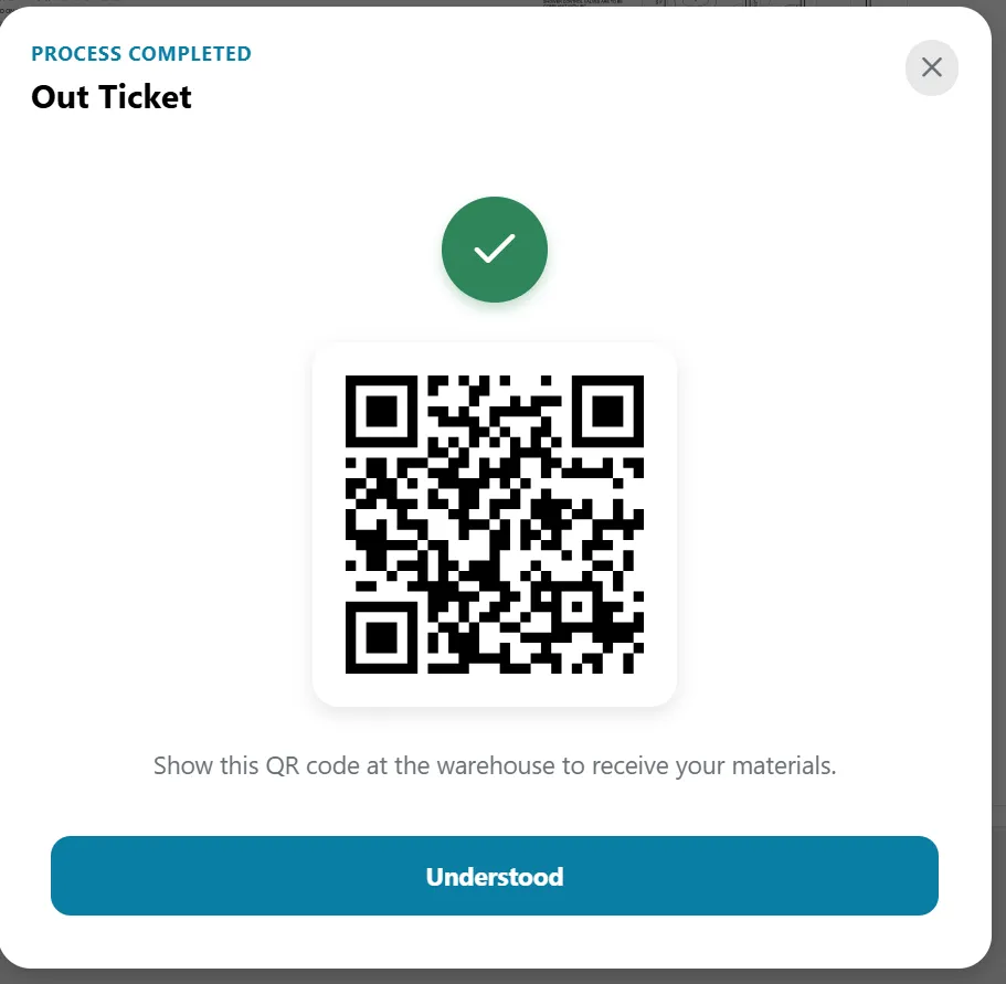 Código QR de Vale de Salida EdBuildSoft