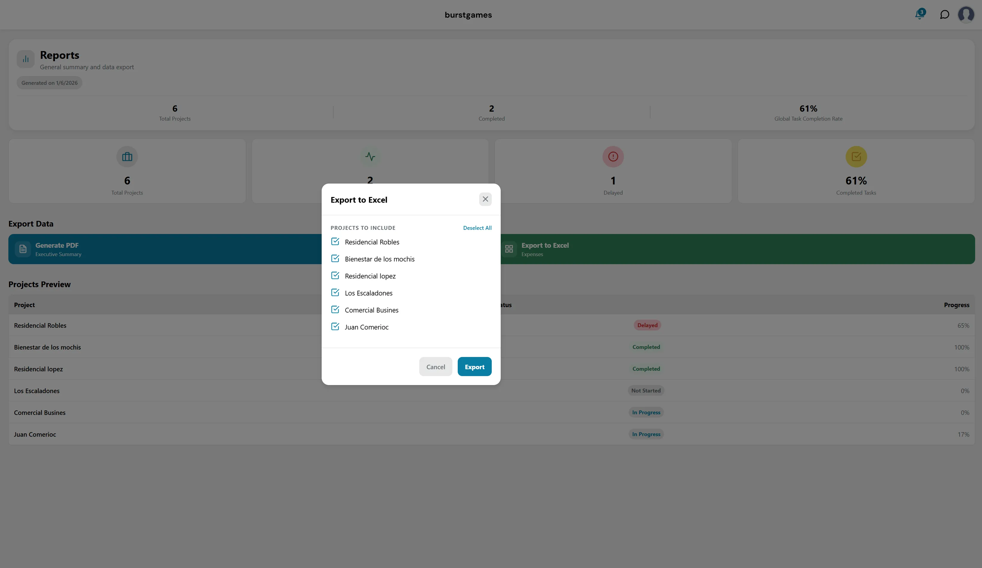 Exportar Reportes a Excel EdBuildSoft